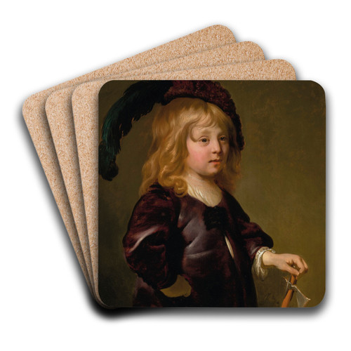 Portrait of a boy by Jacob Adriaensz Backer Art Drink Coaster set