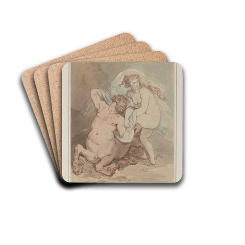 The wounded centaur by Thomas Rowlandson Drink Coasters - set of 4