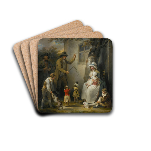Dancing Dogs by George Morland Drink Coasters - set of 4 Dancing Dogs by George Morland Drink Coasters - set of 4