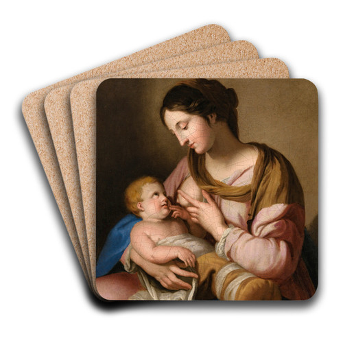 Virgin And Child by Jacques Stella Art Drink Coaster set