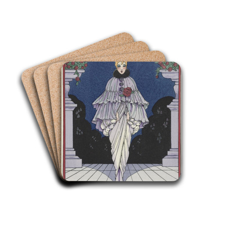 Elle s'appelle manon; Cape du soir de Doucet by H. Robert Dammy Drink Coasters - set of 4