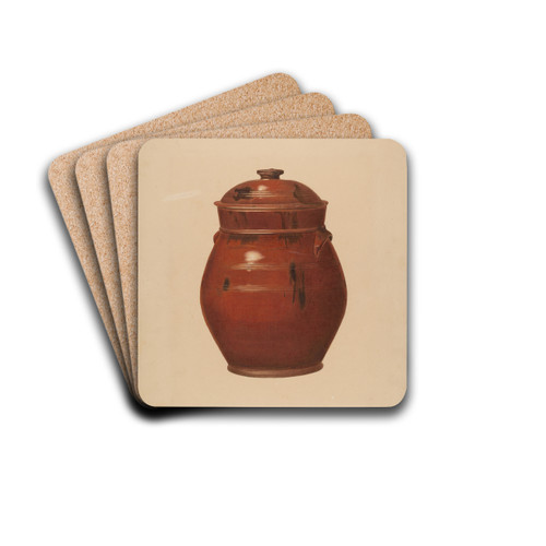 Jar with Cover by Alvin Shiren Drink Coasters - set of 4 Jar with Cover by Alvin Shiren Drink Coasters - set of 4
