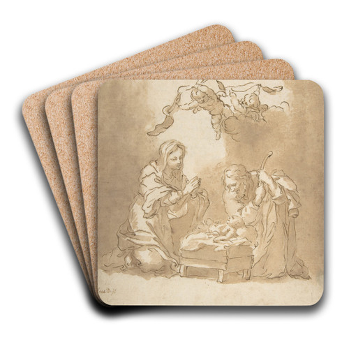 The Nativity by Bartolom Estebn Murillo Art Drink Coaster set The Nativity by Bartolom Estebn Murillo Art Drink Coaster set