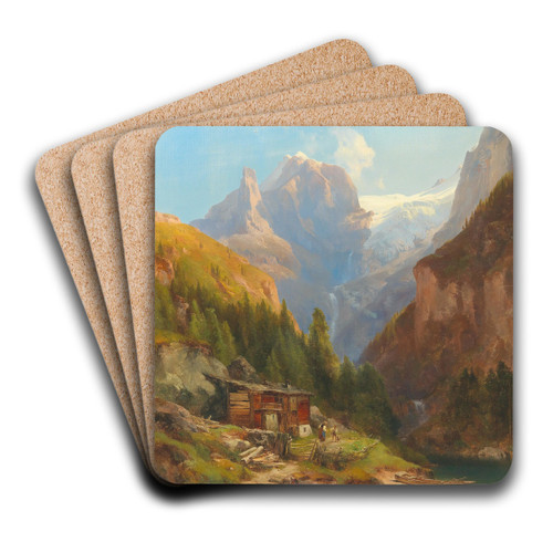 Blick Auf Den Goldeck Kees by Anton Hansch Art Drink Coaster set