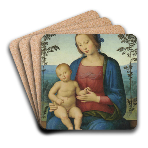 The Madonna And Child In A Landscape by Giovanni di Pietro Art Drink Coaster set