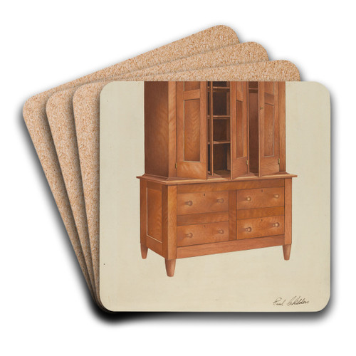 Shaker Cabinet by William Paul Childers Art Drink Coaster set