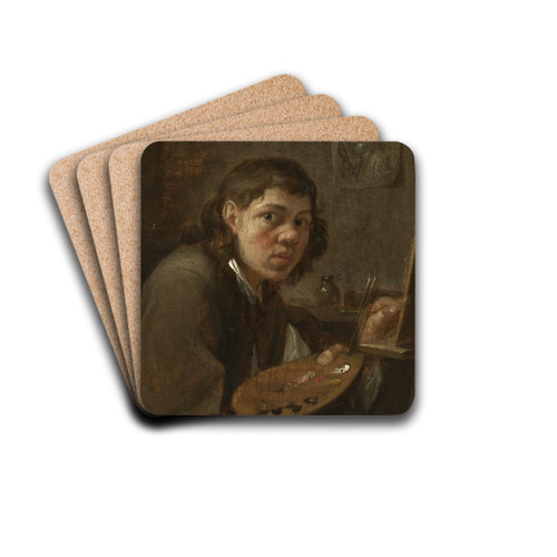 Self-Portrait in the Studio by Gillis van Tilborgh Drink Coasters - set of 4