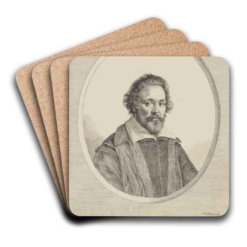 Brustbild eines jngeren brtigen Mannes by Pieter Holsteyn II Art Drink Coaster set Brustbild eines jngeren brtigen Mannes by Pieter Holsteyn II Art Drink Coaster set