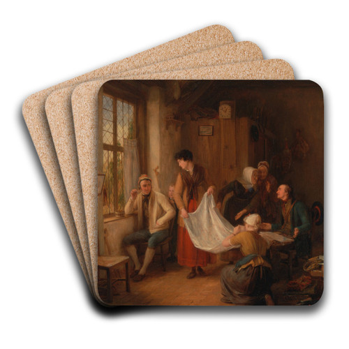 The Pedlar by Sir David Wilkie Art Drink Coaster set The Pedlar by Sir David Wilkie Art Drink Coaster set