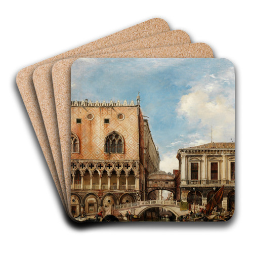 Bridge of Sighs, Venice by Edward William Cooke Art Drink Coaster set
