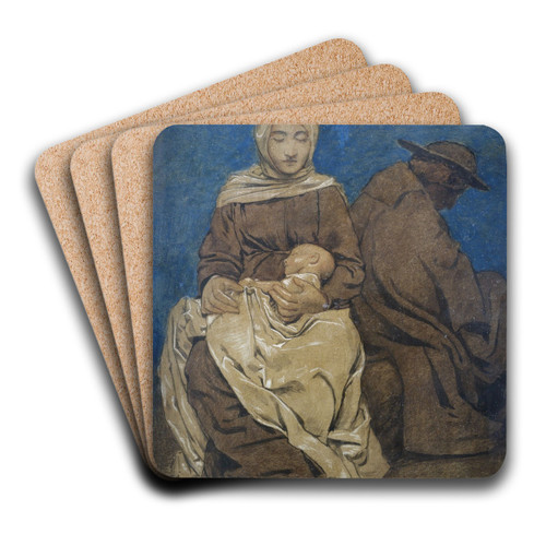 The Rest on The Flight into Egypt by Hans Thoma Art Drink Coaster set