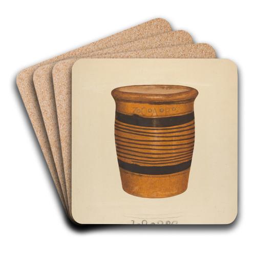 Zoar Flower Pot by Richard Barnett Art Drink Coaster set