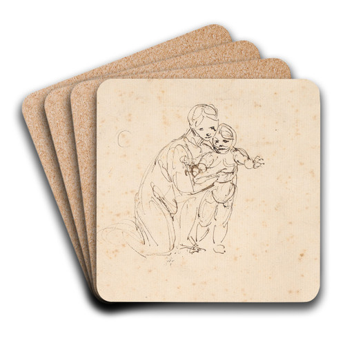 Woman and Child by Sir Joshua Reynolds Art Drink Coaster set