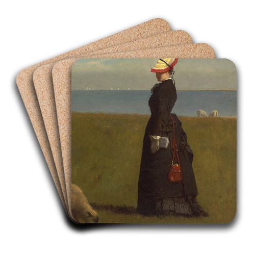 Lambs, Nantucket by Eastman Johnson Art Drink Coaster set