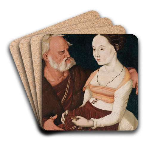 Ungleiches Liebespaar by Hans Baldung Art Drink Coaster set