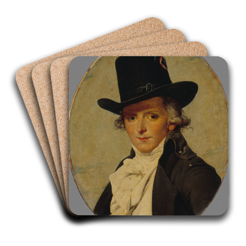 Portrait of Pierre Sriziat, David's brother-in-law by Jacques Louis David Art Drink Coaster set Portrait of Pierre Sriziat, David's brother-in-law by Jacques Louis David Art Drink Coaster set