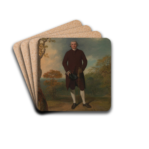 Portrait Of A Man, Called George Basil Woodd by Francis Wheatley Drink Coasters - set of 4 Portrait Of A Man, Called George Basil Woodd by Francis Wheatley Drink Coasters - set of 4