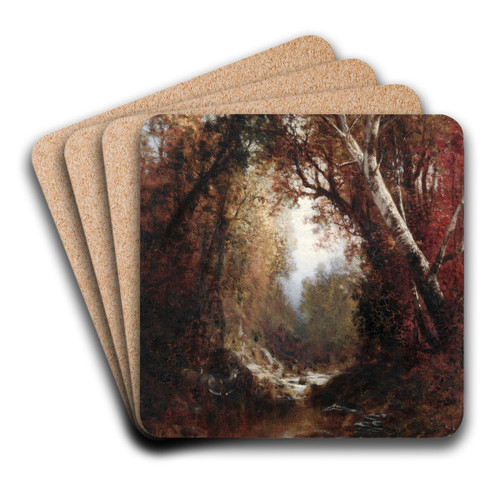 Autumn Scene in the Adirondacks by William Hart Art Drink Coaster set