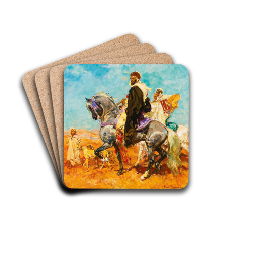 Cavaliers Arabes Dans Le Desert by Henri milien Rousseau Drink Coasters - set of 4 Cavaliers Arabes Dans Le Desert by Henri milien Rousseau Drink Coasters - set of 4