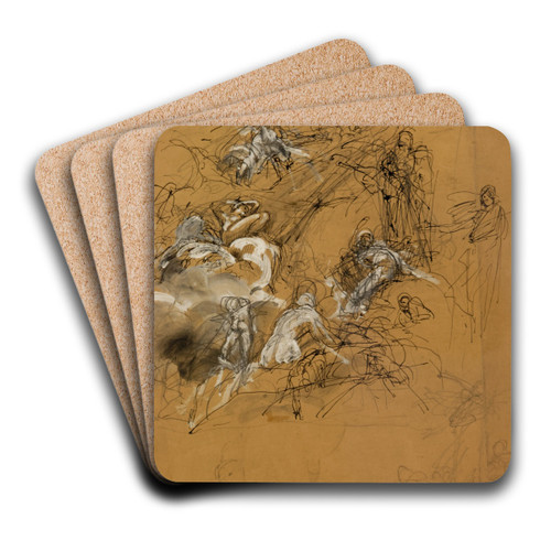 tude de figures volantes by Luc-Olivier Merson Art Drink Coaster set tude de figures volantes by Luc-Olivier Merson Art Drink Coaster set