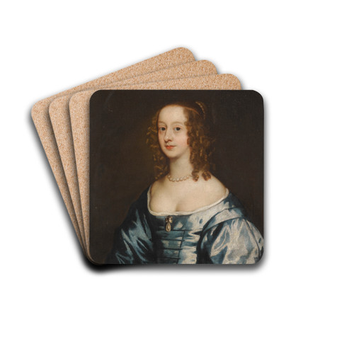 Portrait of Lady Diana Grey, Countess of Ailsbury (D.1689) by Sir Peter Lely Drink Coasters - set of 4 Portrait of Lady Diana Grey, Countess of Ailsbury (D.1689) by Sir Peter Lely Drink Coasters - set of 4