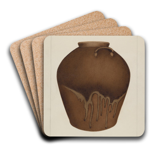 Stoneware Jar by Annie B. Johnston Art Drink Coaster set Stoneware Jar by Annie B. Johnston Art Drink Coaster set