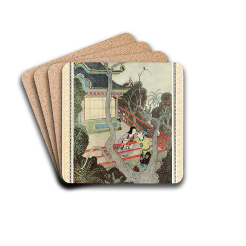Aladdin finds the Princess in Africa by Edmund Dulac Drink Coasters - set of 4