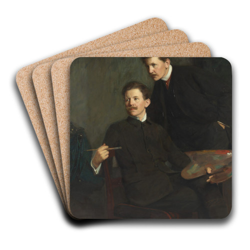 Double portrait of the brothers Bernhard and Emil sterman by Bernhard sterman Art Drink Coaster set