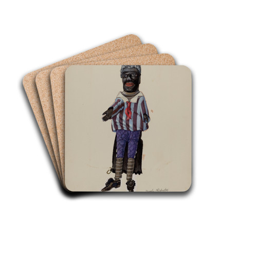 Minstrel Hand Puppet by Beverly Chichester Drink Coasters - set of 4