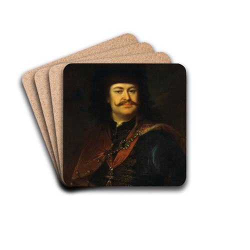 Portrait of Prince Ferenc Rkczi II by dam Mnyoki Drink Coasters - set of 4