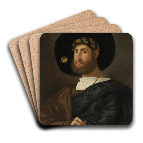 Portrait Of A Bearded Man With A Sword by Lombard School Art Drink Coaster set