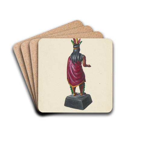 Cigar Store Indian by Walter Hochstrasser Drink Coasters - set of 4