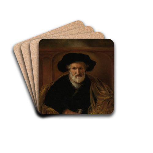 Portrait Of A Bearded Old Man by Sir Godfrey Kneller Drink Coasters - set of 4 Portrait Of A Bearded Old Man by Sir Godfrey Kneller Drink Coasters - set of 4