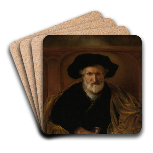 Portrait Of A Bearded Old Man by Sir Godfrey Kneller Art Drink Coaster set Portrait Of A Bearded Old Man by Sir Godfrey Kneller Art Drink Coaster set