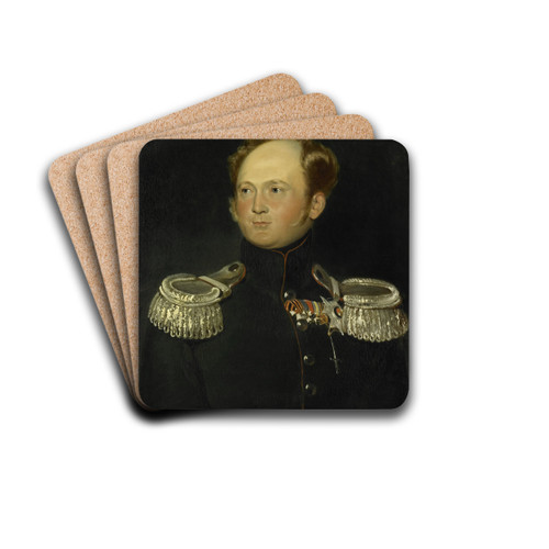 Portrait of Alexander I, Emperor of Russia by Hjalmar Mrner Drink Coasters - set of 4 Portrait of Alexander I, Emperor of Russia by Hjalmar Mrner Drink Coasters - set of 4