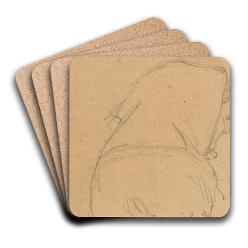 Old Woman with Headscarf by Gustav Wentzel Art Drink Coaster set