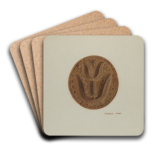 Pa. German Butter Mold by Franklyn Syres Art Drink Coaster set