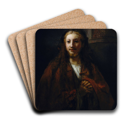 Christ with a Staff by Follower of Rembrandt van Rijn Art Drink Coaster set