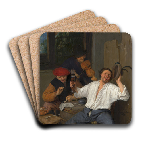 The Merry Drinkers by Adriaen van Ostade Art Drink Coaster set
