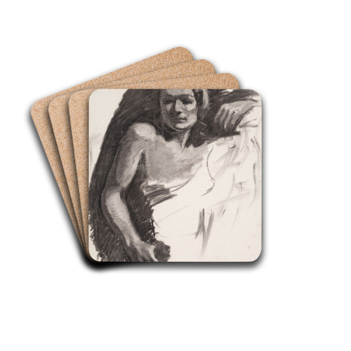 Kvindelig model by Oluf Hartmann Drink Coasters - set of 4