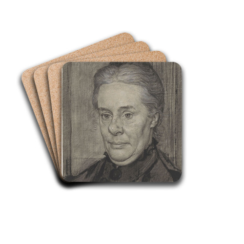 Portret van mevrouw Anna Ida van der Schalk-van der Hoeven by Richard Nicolas Roland Holst Drink Coasters - set of 4 Portret van mevrouw Anna Ida van der Schalk-van der Hoeven by Richard Nicolas Roland Holst Drink Coasters - set of 4