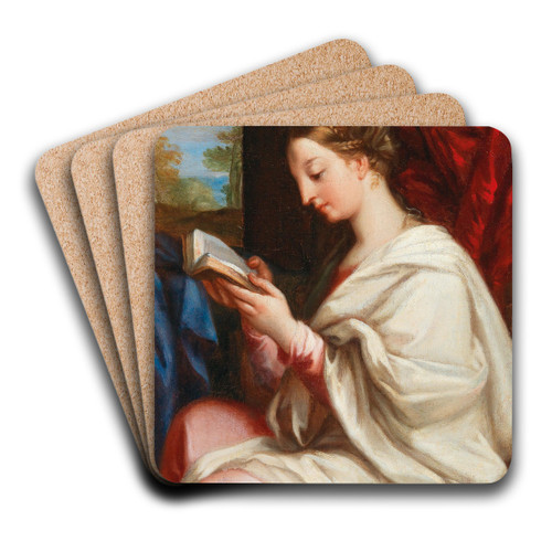 The Madonna reading by Carlo Maratti Art Drink Coaster set