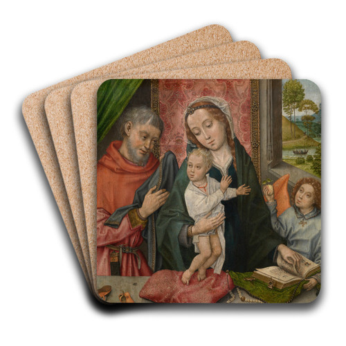 The Holy Family with an Angel by Master of 1499 Art Drink Coaster set