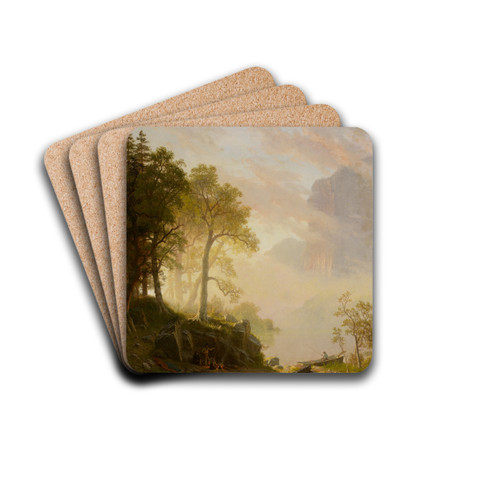 The Merced River in Yosemite by Albert Bierstadt Drink Coasters - set of 4 The Merced River in Yosemite by Albert Bierstadt Drink Coasters - set of 4