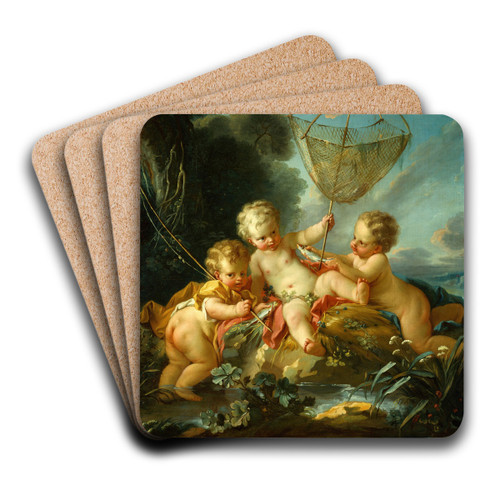 Putti as Fisherman by Franois Boucher Art Drink Coaster set
