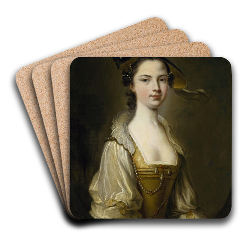 Portrait of a Lady by Thomas Hudson Art Drink Coaster set Portrait of a Lady by Thomas Hudson Art Drink Coaster set
