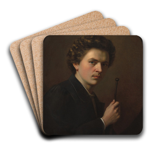 Self-Portrait with a Maulstick by Henri Regnault Art Drink Coaster set