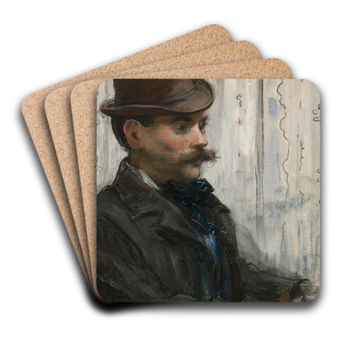 Portrait of Alphonse Maureau by douard Manet Art Drink Coaster set Portrait of Alphonse Maureau by douard Manet Art Drink Coaster set