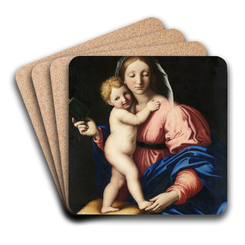 Virgin and Child by Giovanni Battista Salvi da Sassoferrato Art Drink Coaster set