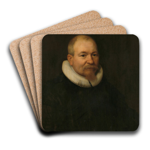Samuel van Lansbergen (d. 1669), Remonstrant Minister in Rotterdam by Bartholomeus van der Helst Art Drink Coaster set Samuel van Lansbergen (d. 1669), Remonstrant Minister in Rotterdam by Bartholomeus van der Helst Art Drink Coaster set